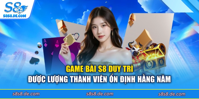 Game bài S8 duy trì được lượng thành viên ổn định hằng năm 
