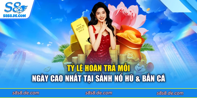 Tỷ lệ hoàn trả mỗi ngày cao nhất tại sảnh nổ hũ & bắn cá